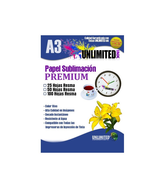 PAPEL PARA SUBLIMACION 100G 28X43 C/125H